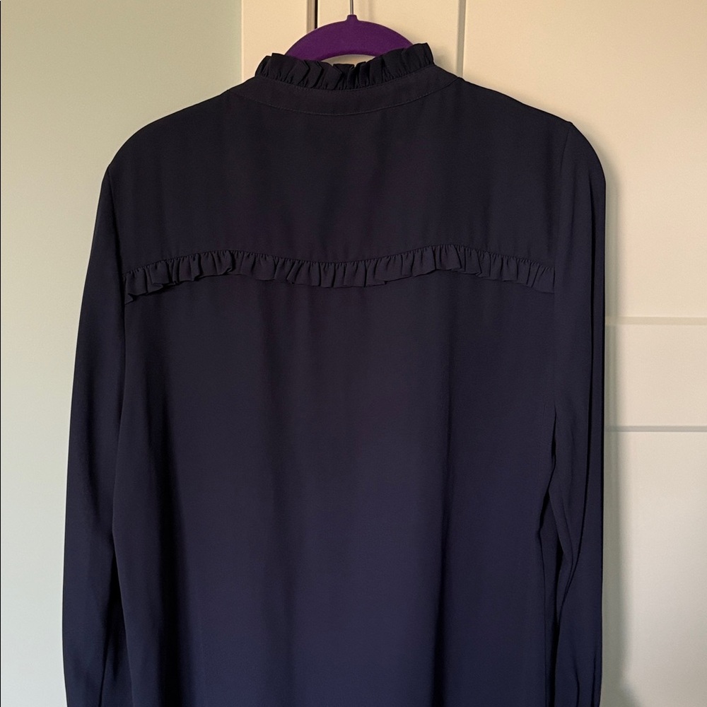 Evy's Tree Navy Ruffled Blouse - Picture 5 of 5